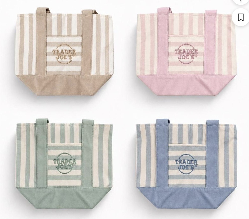 Trader Joe’s Mini Striped Canvas Tote Bag